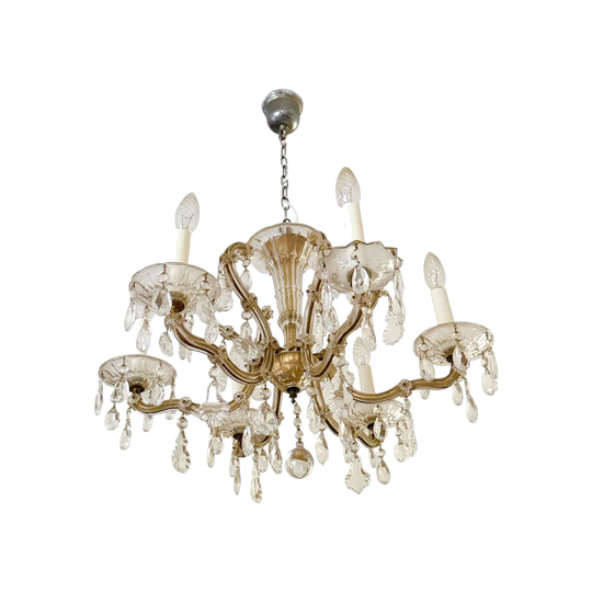 Lobmeyr Maria Theresa Style Crystal Chandelier & 2 Wall Sconces