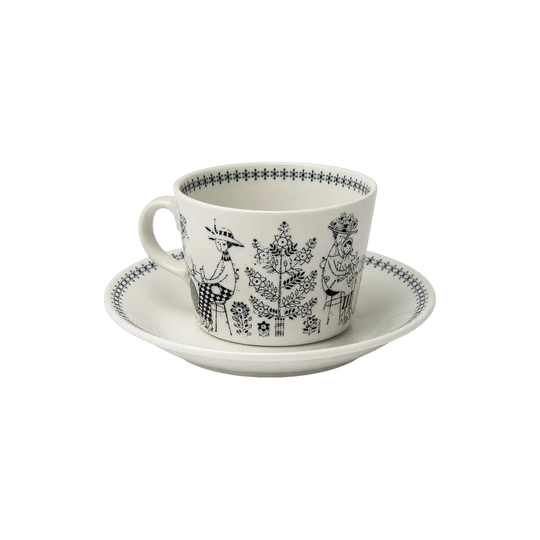 Vintage Arabia Finland Emilia Tea Cup & Saucer Set 8 Piece Collection by Raija Uosikkinen
