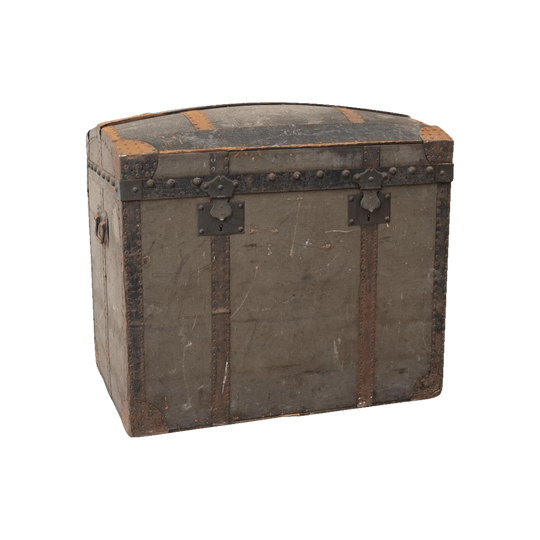 French 19th-Century Curved-Top Trunk with ‘Made in Paris’ Label