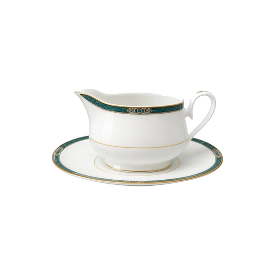 Noritake Legendary Green Gravy Boat with Underplate
