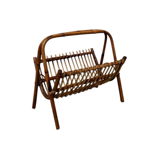Italian Bamboo Magazine Rack 1970s