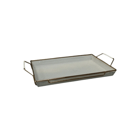 Brass Perforated Metal Serving Tray 1950s