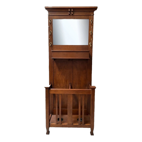 Period Australian Oak Arts & Crafts Hallstand