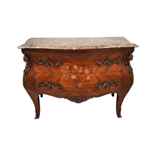Louis 15th Style Kingwood Commode With Marble Top