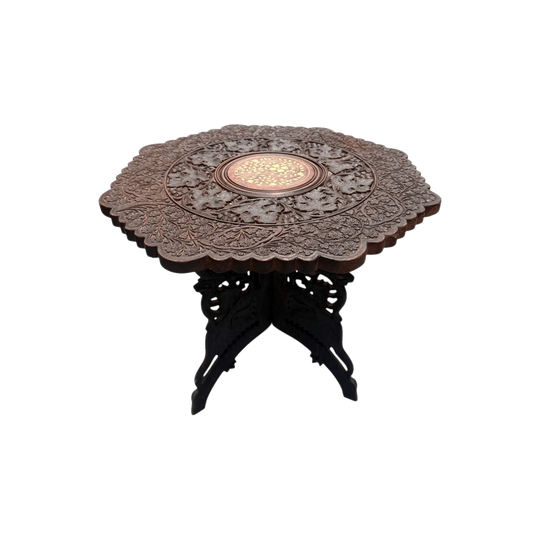 Hardwood Hand Carved Inlay Side Table