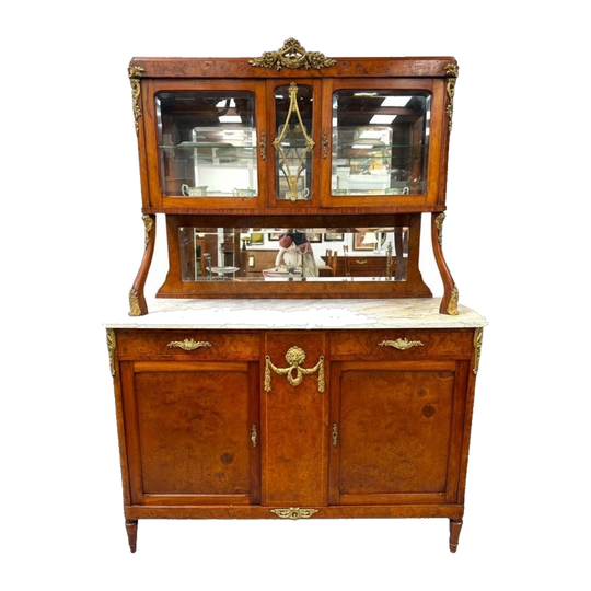 Stunning Belle Epoque French Marble Top Buffet/ Sideboard