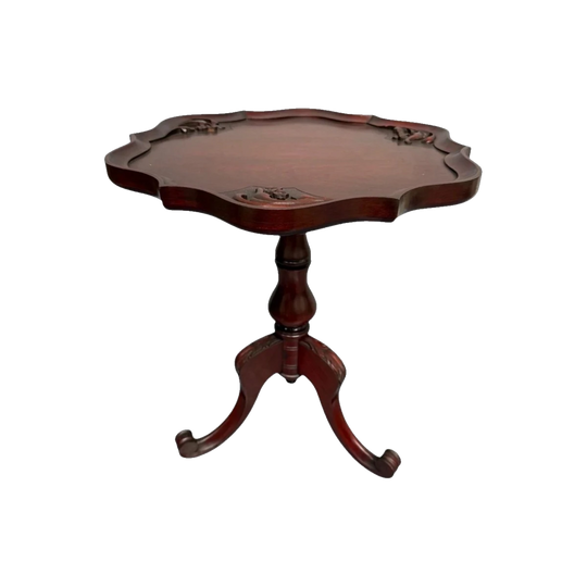 Vintage Mashogany Pie Crust Tea Wine Side Table