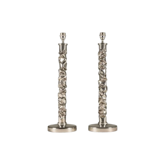 Pair of Nickel "Melting Metals" Lamps by Valerie Wade, London, 2000