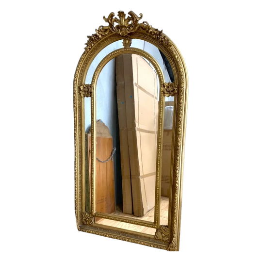 Antique Gold-Gilded Floor-Length Mirror – Extra Large, Ornate Frame