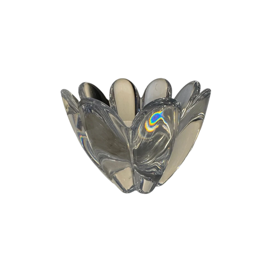Orrefors Glasbruk Sweden ‘Mayflower’ Lead Crystal Bowl by Jan Johansson, Pattern 4789/11 — Eight‑Petal Lily Form