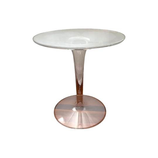 Kartell TipTop Side Table with Transparent Base by Philippe Starck and Eugeni Quitllet, Italy, 2010s