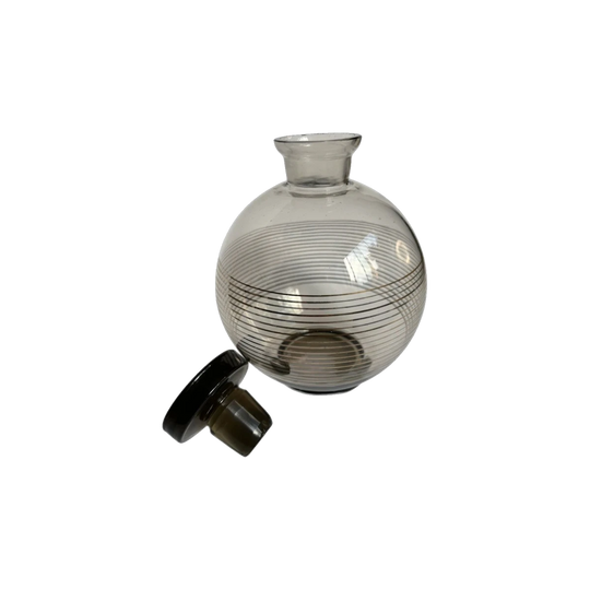 Art Deco Czech smoke glass decanter & glasses
