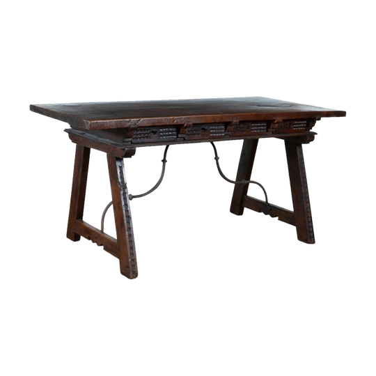 A Large 18th Century Spanish Walnut Console with Plank Top