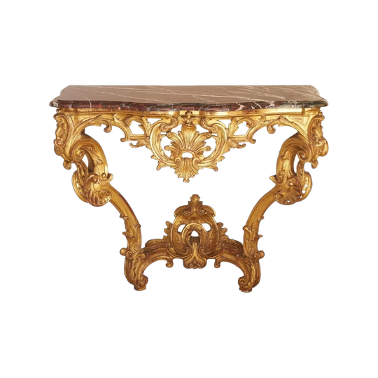A Louis XV Period Giltwood Console Table