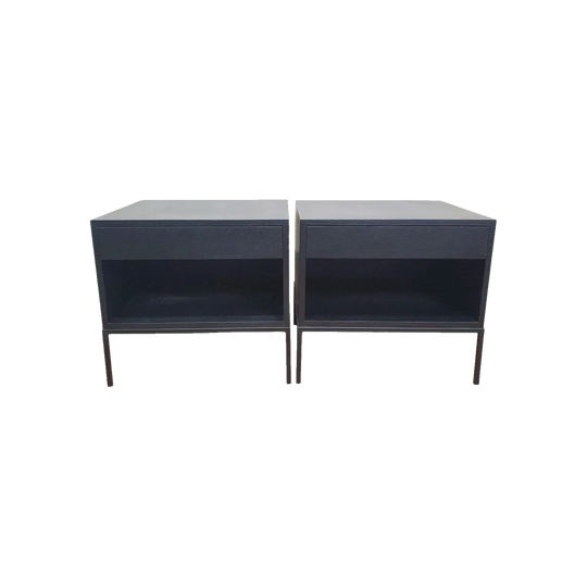 Pair of Modern Matt Black Bedsides