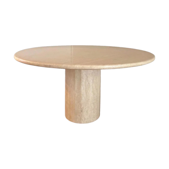 Pedestal Travertine dining table
