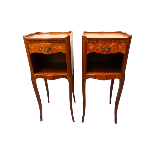 Pair Of French Marquetry Bedsides