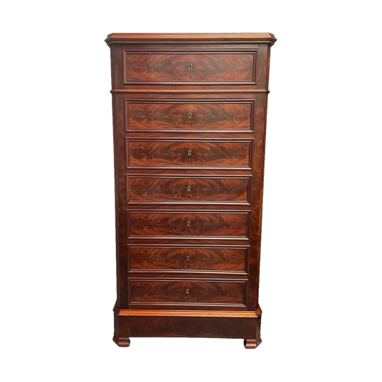 Louis Phillipe Style Flame Mahogany Secretaire Drawers