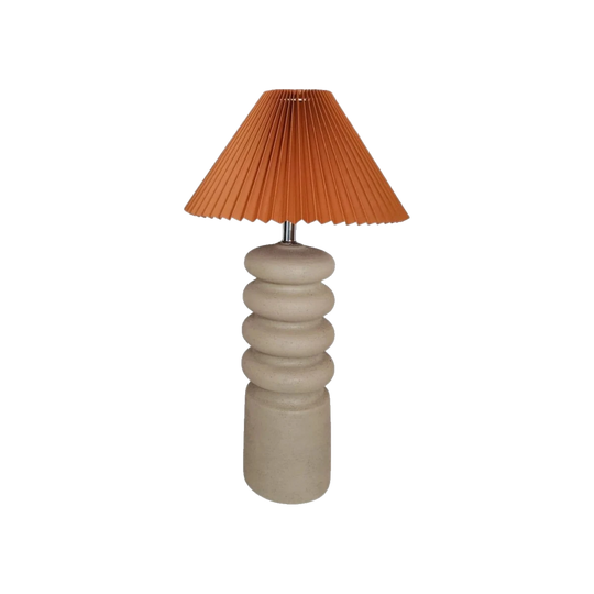 Upcycled Tall Bubble Stone Look Lamp with Lampshade
