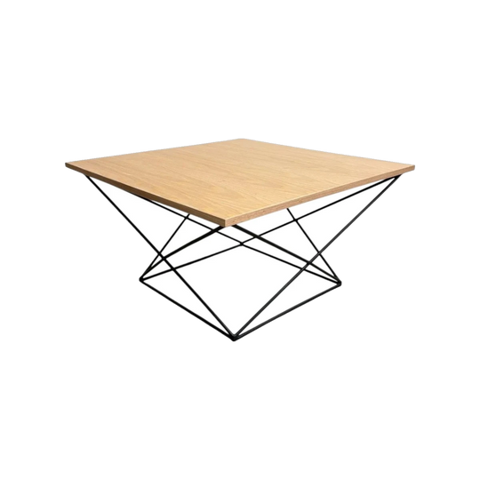 Australian Mid-Century Metal Rod Coffee Table with Red Oak Veneer Top – Professionally Restored
