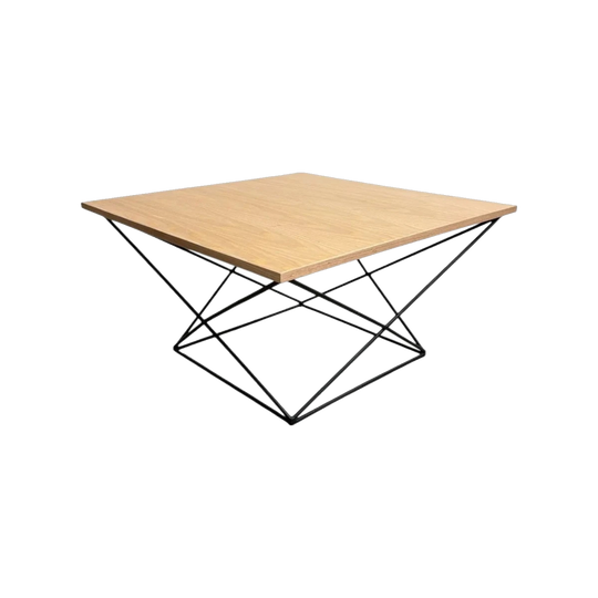 Australian Mid-Century Metal Rod Coffee Table with Red Oak Veneer Top – Professionally Restored