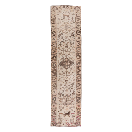 Vintage Persian Qashqai Rug. 75 x 300cm