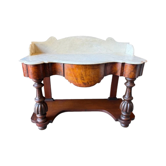 Antique Victorian Style Washstand with Carrara Marble Top