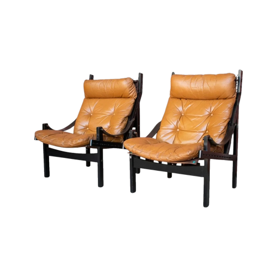 Pair of High‑Back Hunter Chairs by Torbjørn Afdal for Bruksbo — 1960s