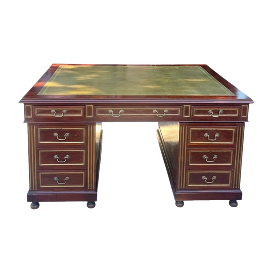 Antique French Mahogany Partners Desk.