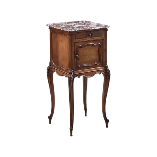 19th century French Louis XV style walnut bedside cupboard c.1880