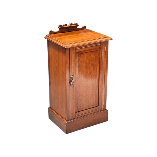 Late 19th century walnut single door bedside cupboard c.1890