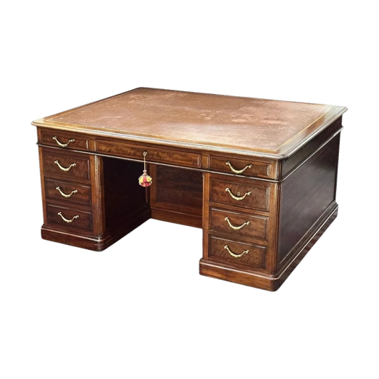 19th century French mahogany partners desk c.1880