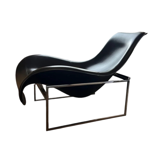 Authentic B&B Italia Mart Lounge Chair by Antonio Citterio – Black Leather
