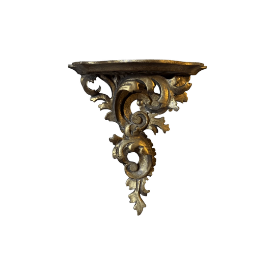 Vintage Italian Carved Giltwood Wall Shelf