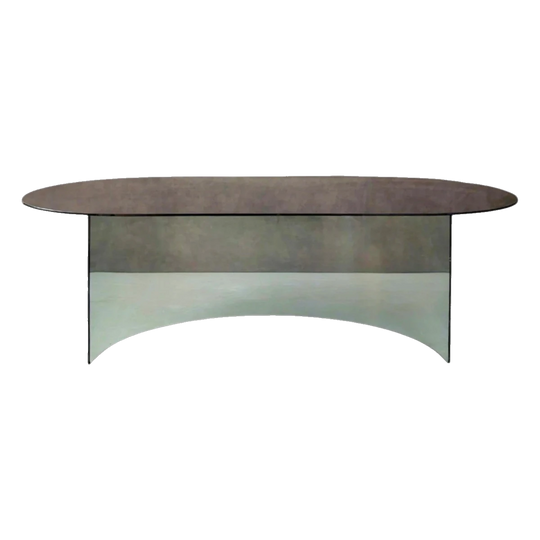 FIAM Italy Smoked Glass Desk or Dining Table Circa 1980