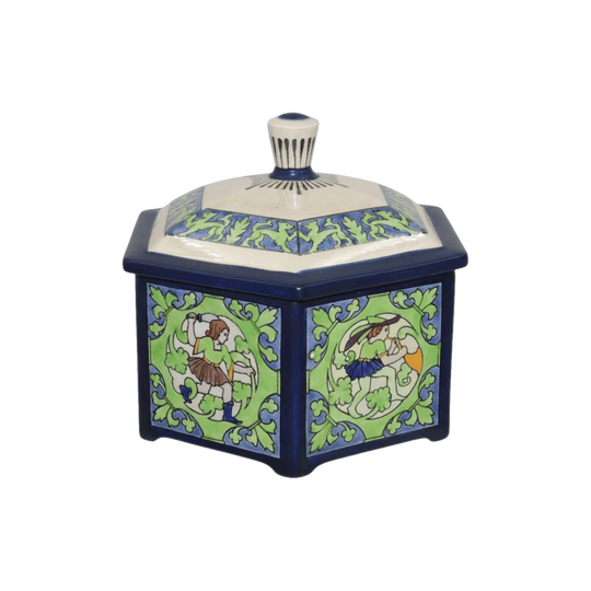 Royal Doulton lustreware hexagonal box and cover