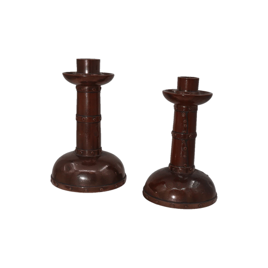 Doulton Lambeth Copper Ware candlesticks