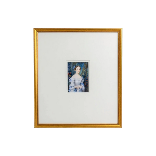 French Miniature Portrait on Ivory in Contemporary Frame