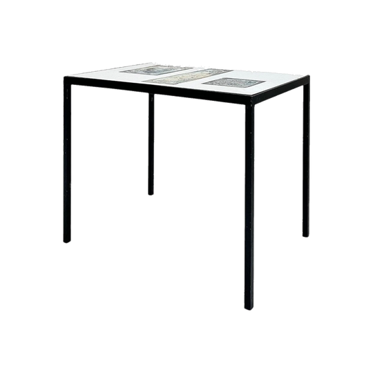 Dutch Side Table with Original Enamelled Artwork