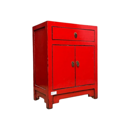 Chinese Red Lacquered Side Cabinet