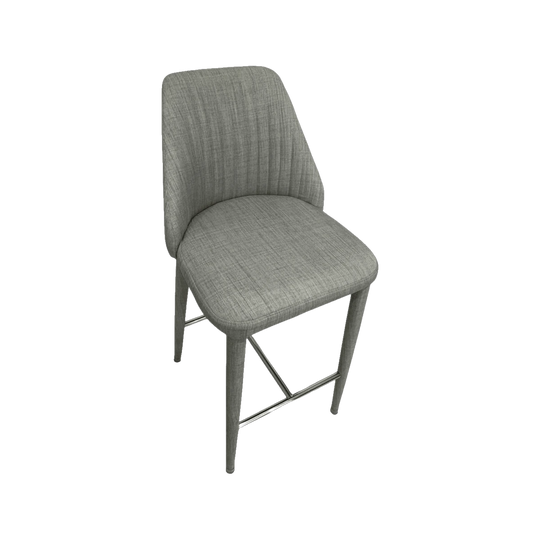 Globewest Carter Fabric Bar Stools in Cool Grey – Set of 4