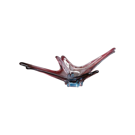 Mid-century French Sommerso Art Glass Vase, Blue and Purple, c.1950