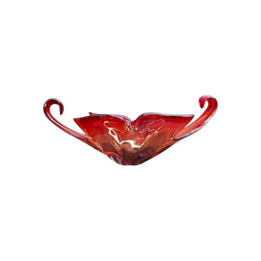 Mid-Century Murano-Style Sommerso Art Glass Centrepiece in Amber, Cranberry and Aubergine, c.1960, Italy