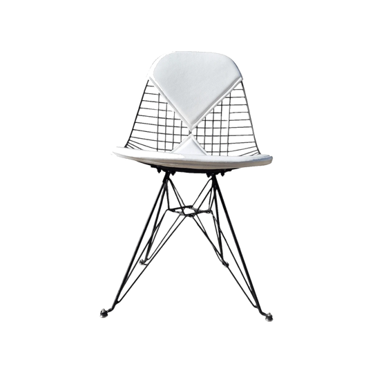 Vintage Eames Bikini Pad Chairs in White Leather