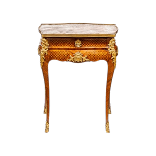 Rosewood 19th century French marble topped occassional table.