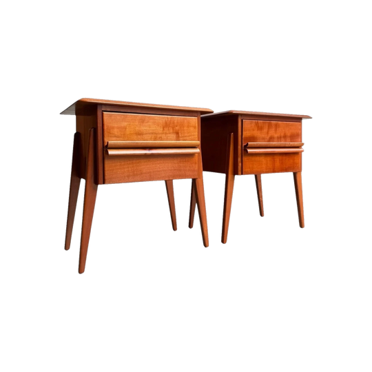 Pair of Myer Heritage Pasadena Bedside tables, 1950s, Solid Tasmanian Myrtle