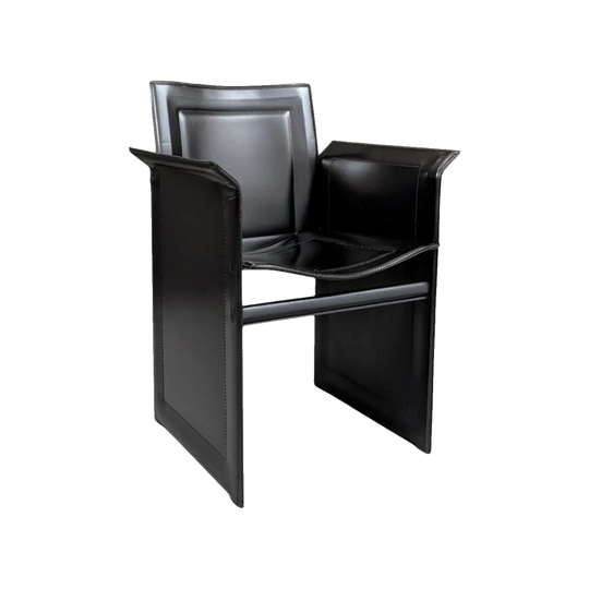 Italian Tito Agnoli for Arrben Leather Dining Chair Circa 1979