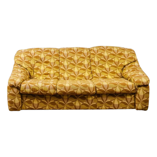 1970s Three-Seat Sofa in Period-Style Fabric
