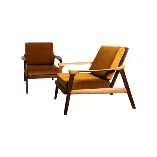 Danish Deluxe ‘Inga’ Lounge Chair, Australia, 1960s – Restored Timber Frame with Velvet Upholstery