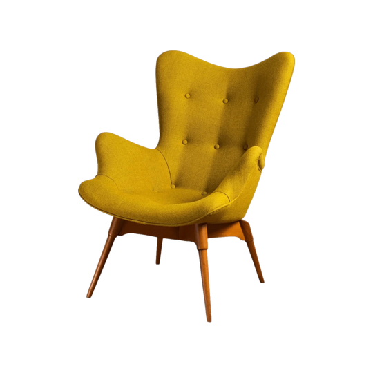 Grant Featherston R160 Contour Chair – Yellow, De Ploeg Wool